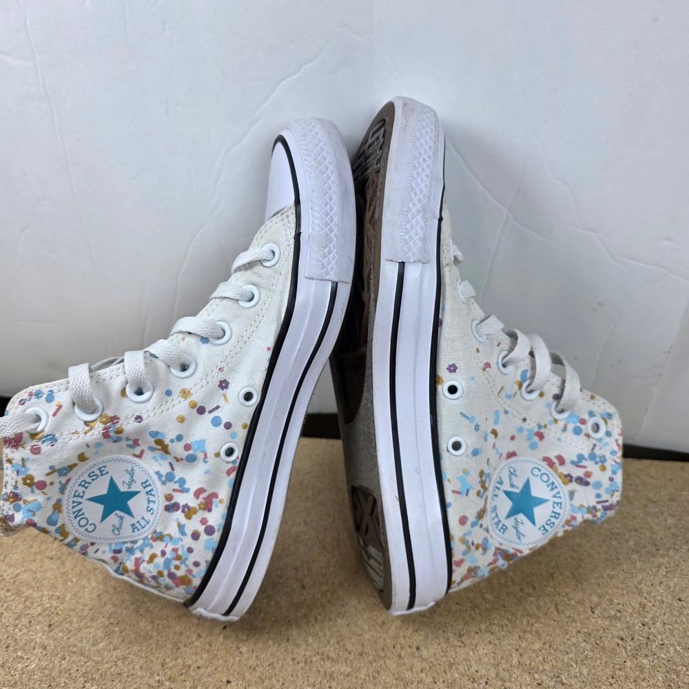 Converse Chuck Taylor All Star High Top Sneakers Floral White Blue Pink Sz 7 - Picture 6 of 11
